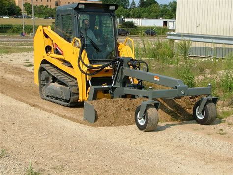 laser grading attachment for skid steer|skid steer road grader attachment.